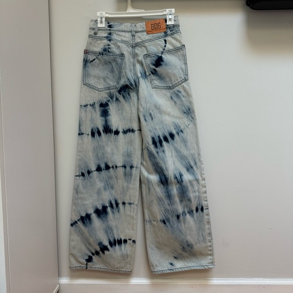 BDG Bleached High & Wide Jeans Cream Blue Tie Dye size 27 - Picture 7 of 14